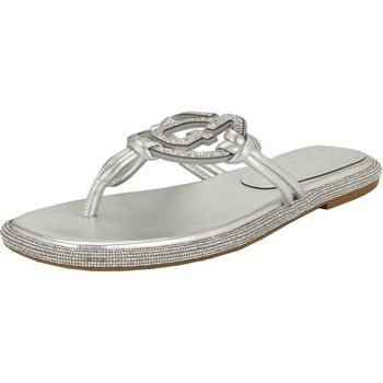 [해외] 게스 여성 사이마 플랫 샌들 실버 크리스탈 098