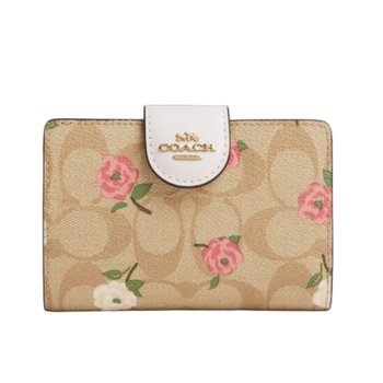 [해외직구] 코치 신규입점특가 여성미디엄코너집 반지갑 CR968 카키초크멀티 플라워 당일출고