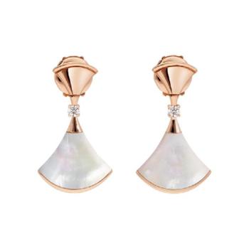 불가리  디바스 드림 이어링 로즈 골드 다이아몬드 351054