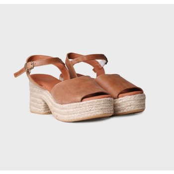 [해외] [TONIPONS - ADRIANA] 토니폰즈 에스파듀 가죽 웨지 힐 스트랩 샌들 CUIRO 탄