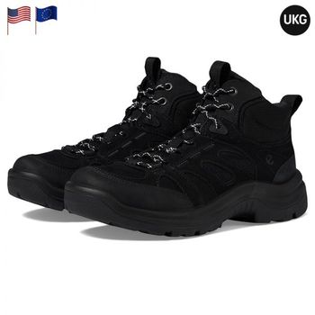 [해외] 에코 스포츠 오프로드 워터프루프 미드 하이킹 부츠 등산화 블랙 오일 누벅 여성