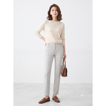 라이트그레이 스포티 레터링 세미 부츠컷 팬츠 CLCMPT214_P385198607