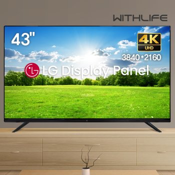 위드라이프 43인치 4K UHD TV 모니터겸용 원룸 자취생 고화질티비 LED 대기업정품패널
