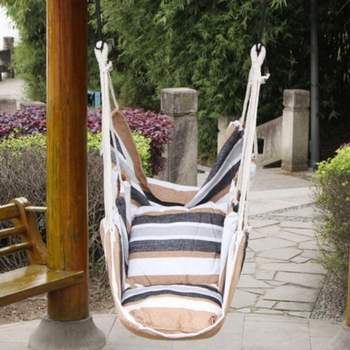 스트라이프 캔버스 해먹의자 캠핑 베란다 흔들의자 흔