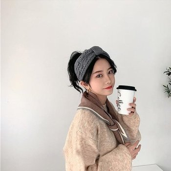 [elris] [HO]꽈배기 니트 헤어밴드 (8137639A)