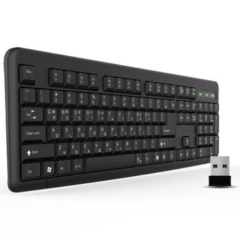 큐센 K1000 무선 키보드 블랙 (USB 키스킨포함)