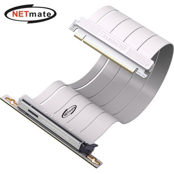 Netmate 277DLW51 PCIe 5.0 꺾임형 그래픽카드 라이저 케이블(화이트) 30cm