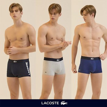 (이월)[라코스테]남성 로고 포인트 아웃밴드 3PACK 드로즈 택일