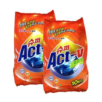 1+1 슈퍼액티브 ACT-V 일반드럼겸용 세탁세제 10kg 2개 가루세제 (S27419737)