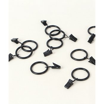 퀼트스타 빈티지 모던 집게 커튼링 30mm_블랙 (75276)