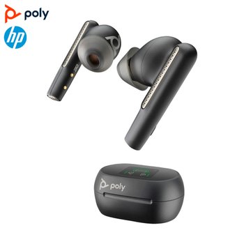 폴리 보이저 프리 60+ UC 화이트 샌드 이어버드, BT700 USB A 어댑터, 터치스크린 충전 케이스