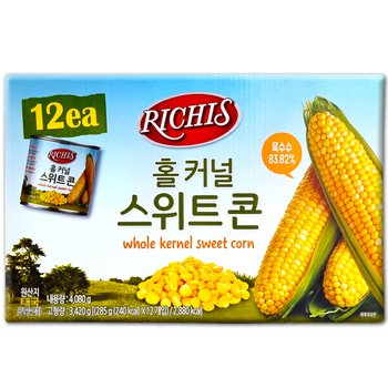 코스트코 리치스 홀 커널 스위트콘 3420g(285g x 12캔) 옥수수 캔 통조림