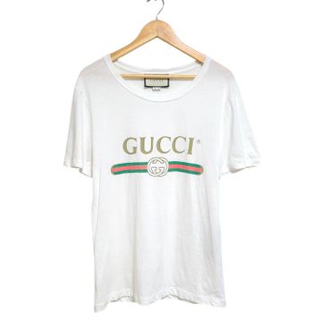 [중고] 구찌 빈티지 로고 오버사이즈 반팔 티셔츠 화이트 440103 X3F05 120251092