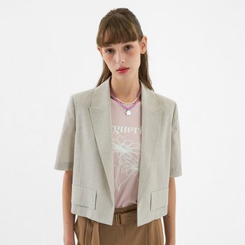 [신세계백화점]크롭 반팔 자켓 OW2AJ100