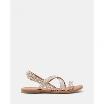 Just Because 저스트 비즈 Kahuna 가죽 샌들 - 본 / 실버 7224843