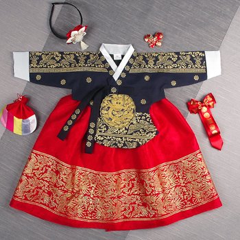 [럭셔리한복] 38.남홍금박당의(여) / 여아한복 아동한복 돌한복 (백일복~15호)