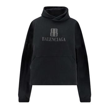 [해외] 25FW 발렌시아가 로고 후드 티셔츠 818433TSVO31083 Black