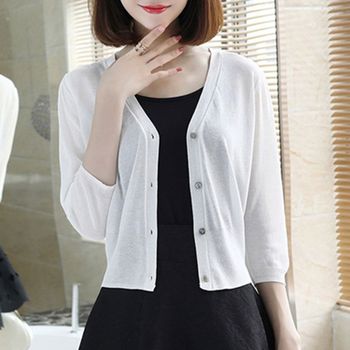 초경량 브이넥 여름가디건 시스루 얇은 니트 볼레로 여성볼로레로