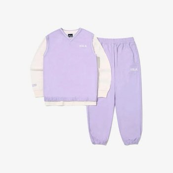 M 휠라키즈트레이닝세트 KQC FK2FSG3101X-PLV 3pcs 우븐 조끼 상하세트