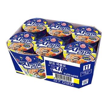 오뚜기 370KTJ87 진라면 컵라면 순한맛 65gx6입