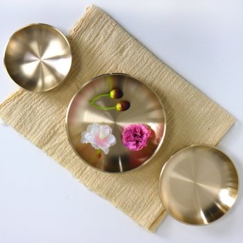 [박씨상방] 전통 유기 그릇 원형찬기 3종세트