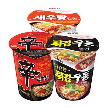 신라면컵 6입 + 새우탕컵 6입 + 튀김우동컵 6입