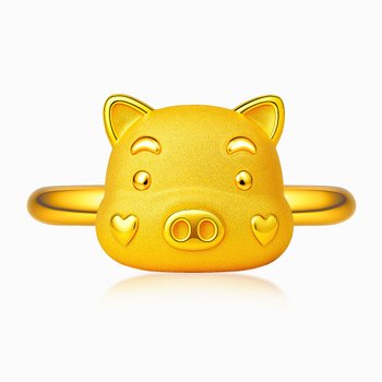 돼지 돌반지 24K 순금 1g
