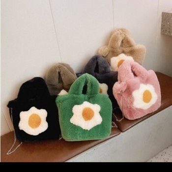 새롬샵 퍼 데일리 계란꽃 가방 보온 겨울가방 (WFGBOR8)