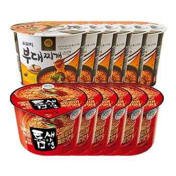 틈새라면 매운맛 105g 6개 + 오모리 부대찌개라면 135g 6개 총12개