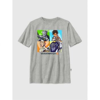 [해외] 키즈 갭 GAP Overwatch Box 업 그래픽 티셔츠 헤더 그레이 11407642