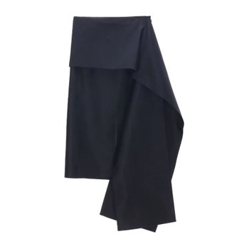 [해외배송] 까르뱅 보우 어시메트릭 드레이프 랩 스커트 6252K21162 N999