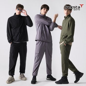 남성 프로텍션 윈드러너 아노락 셋업 3종택1