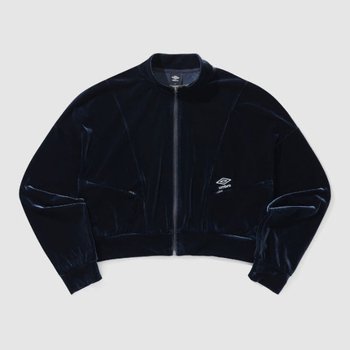 엄브로긴팔티 KQF UP122CFT22-DVY 벨벳 스탠넥 집업 블랙 / DVY