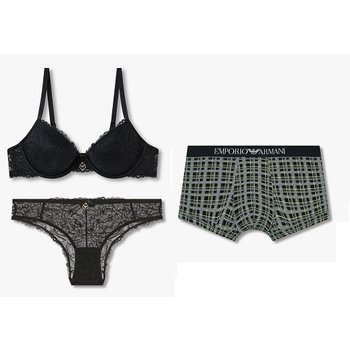 [신세계백화점]여성 레이스 푸쉬업 브라팬티&남성 코튼드로즈 커플속옷세트(0824385510,0824311509,0814312005)