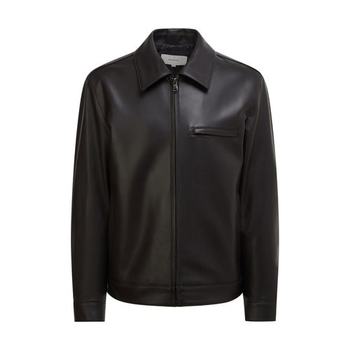 헤지스 남성 브라운 단색 양가죽 점퍼 HZJU6A102W3B