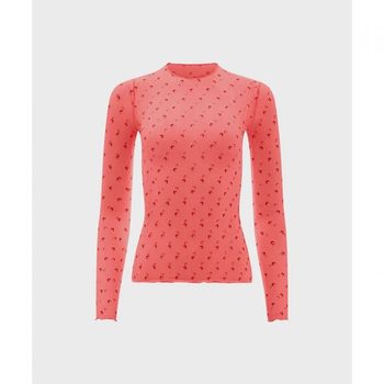 MARINE SERRE 여성 플림티 문 크루넥 롱슬리브 탑 레드 PLUMETIS MOON CREWNECK LS TOP RD10 RED