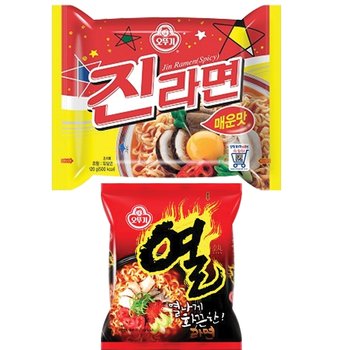 오뚜기 진라면 매운맛 120g 10개 + 열라면 120g 10개 (20개)