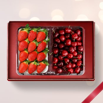 [SSG상품권증정이벤트][1/27일부터 순차출고][맛딜] 프리미엄 2종 과일 혼합 선물세트 750g (설향딸기,체리)