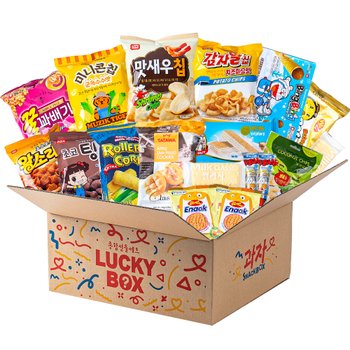 럭키박스 세계과자 간식세트 6호 (혼합18종) / 미니콘칩 코코넛칩 왕소라 롤러콘 맛새우칩 밀크쌀과자 니신와퍼