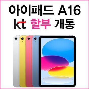 KT 태블릿 아이패드 A16 Wi-Fi + Cellular 256G 신규가입 통신사 할부 개통