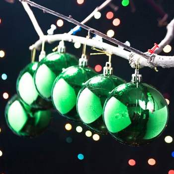 크리스마스 RF14ZM05 트리 그린 8cm 유광 장식볼 오너먼트 6p