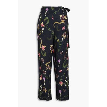 [해외] 아구아벤디타 Memoria Tesoro floral-print jacquard straight-leg pants 블루 1647597359804149