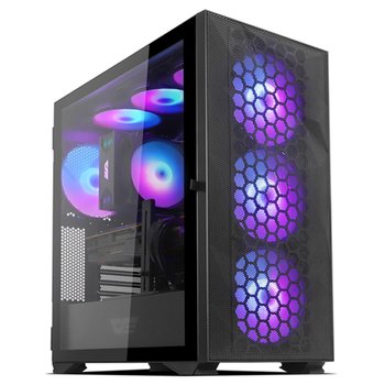 darkFlash DLX21 RGB MESH 강화유리 케이스 블랙