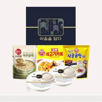 수복강녕 프리미엄 세트 3호 (CJ 녹두닭죽+오뚜기3분카레+3분쇠고기카레+햇반X2)