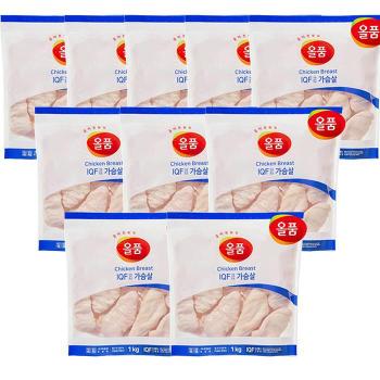 올품 IQF 닭가슴살 10kg (1kg x 10봉) (S11463378)