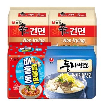 신라면건면 10개+배홍동 쫄쫄면 4개+둥지냉면 동치미 4개 총18개