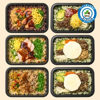 굿스푼 저당 비빔밥&솥밥 혼합 6종 6팩 도시락 세트 임당 당뇨 식단 배달 닭가슴살 단백질 덮밥