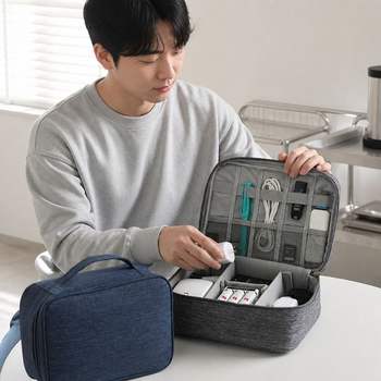 케이블 보조배터리 수납 파우치 여행용 가방 외장하드 USB 이어폰 충