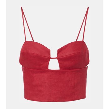 [해외] 칼라 드 라 크루즈 Imperia 컷아웃 리넨 크롭 탑 P01122137