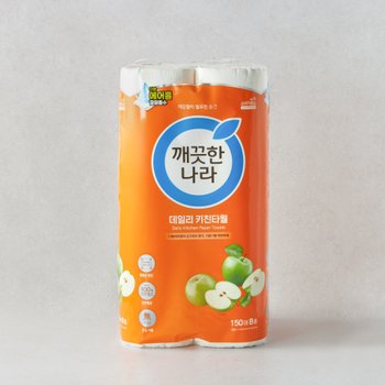 깨끗한나라 키친타올150매8롤(2겹)